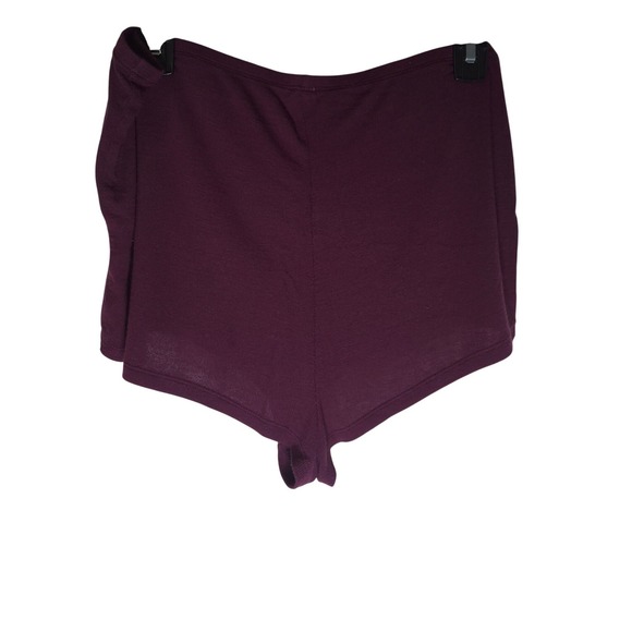 Victorias Secret Pajama Set Plum Purple Ribbed Henley Long Sleeve Shorts XL - Picture 6 of 7